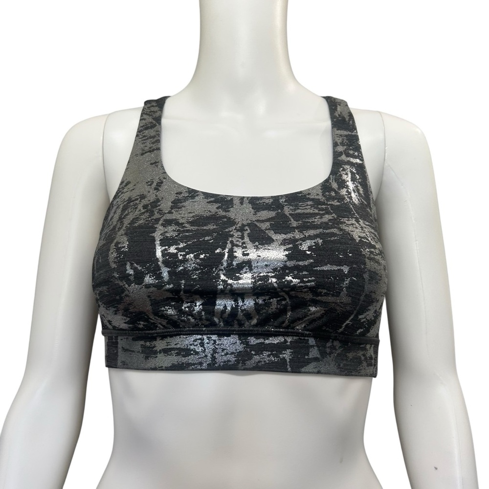 Lululemon Heather Brindle High Shine Foil Energy Bra Size 6